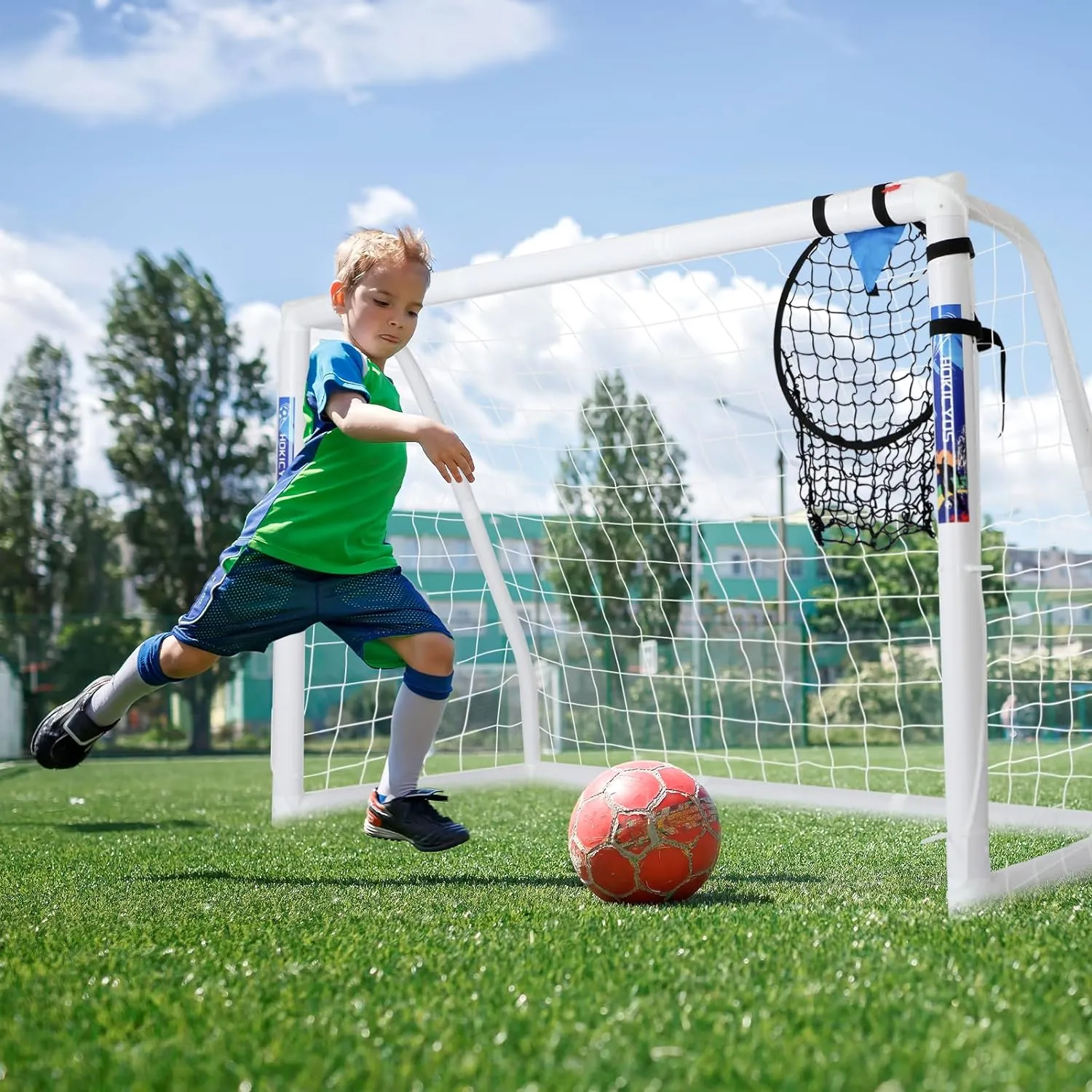 Soccer Goal for Backyard 10×6.5, 8×6 and 6×4 FT Soccer Goals Weatherproof and Portable HPVC Soccer Goal with Soccer Target Net and Carry Bag for Kids and Adults Outdoor's Practice Training