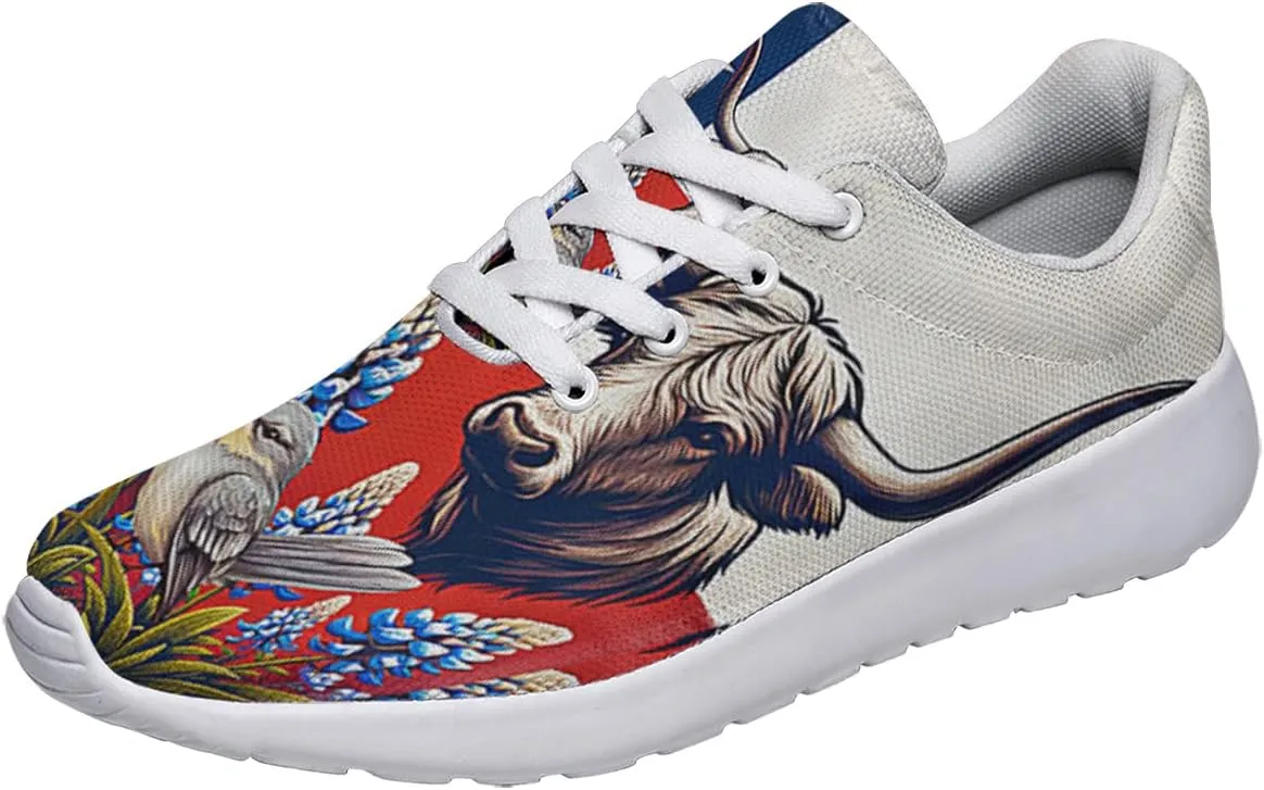 Sonzj-II Women's Men's Tennis Shoes Texas State Printed Sneakers Lightweight Breathable Running Walking Shoes