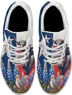 Sonzj-II Women's Men's Tennis Shoes Texas State Printed Sneakers Lightweight Breathable Running Walking Shoes