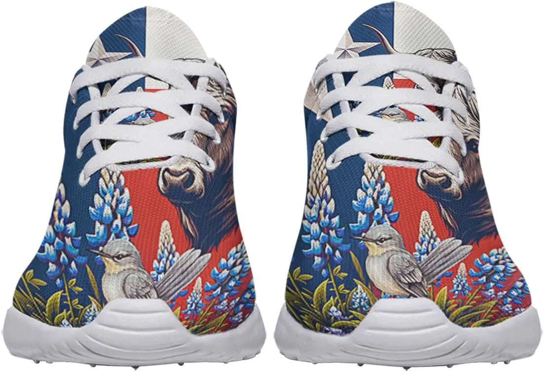 Sonzj-II Women's Men's Tennis Shoes Texas State Printed Sneakers Lightweight Breathable Running Walking Shoes