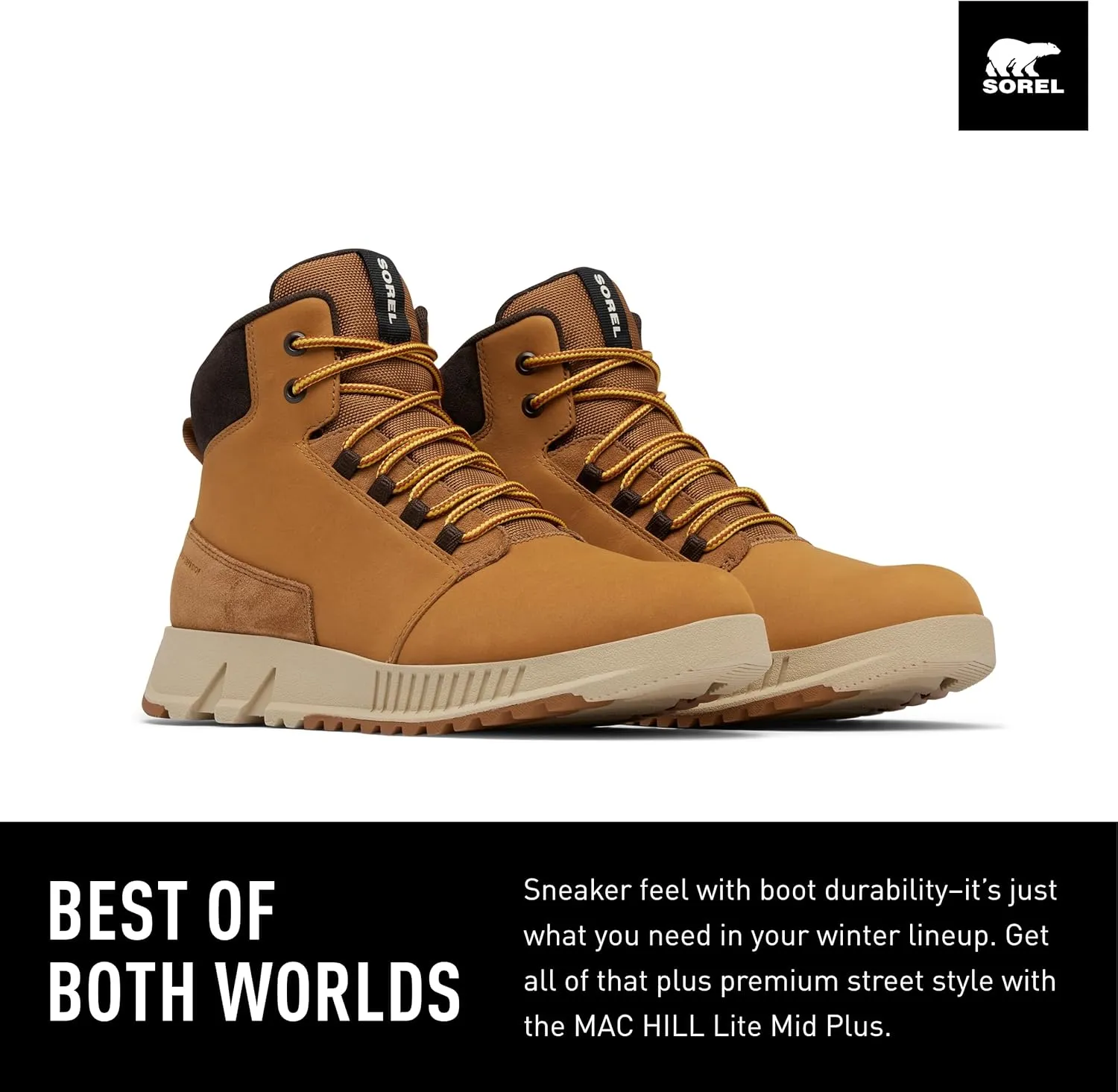 SOREL Men's Mac Hill Lite Mid Plus Waterproof Boot