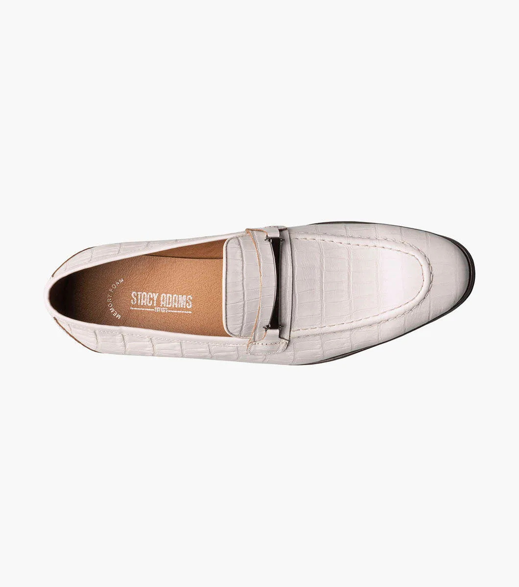 Stacy Adams 25455-100 Ferdinand Moc Toe Bit Slip On On White