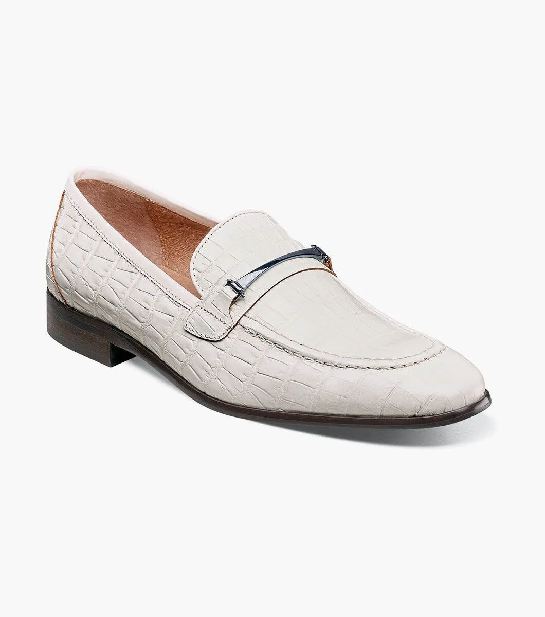 Stacy Adams 25455-100 Ferdinand Moc Toe Bit Slip On On White