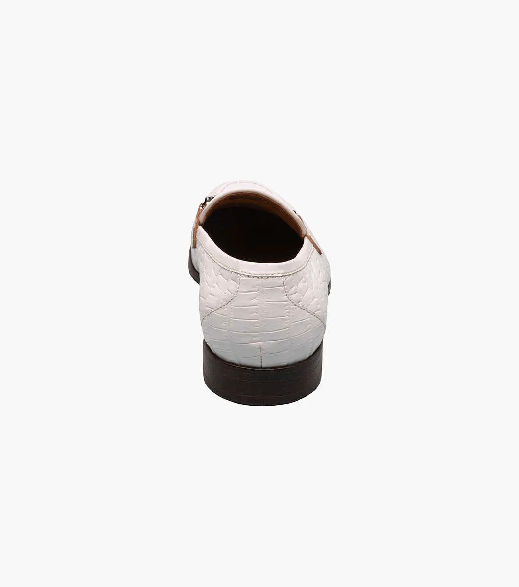Stacy Adams 25455-100 Ferdinand Moc Toe Bit Slip On On White