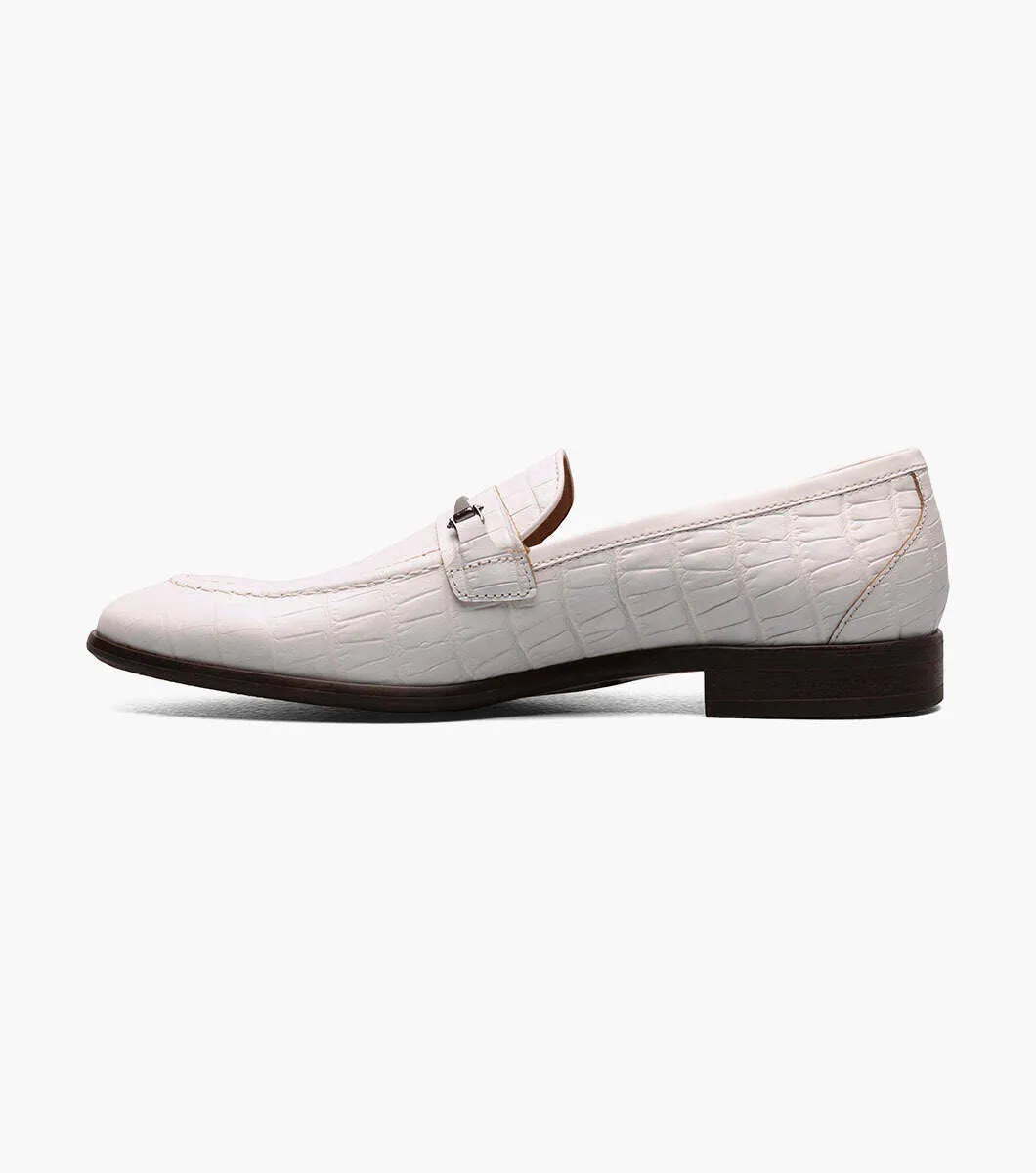Stacy Adams 25455-100 Ferdinand Moc Toe Bit Slip On On White