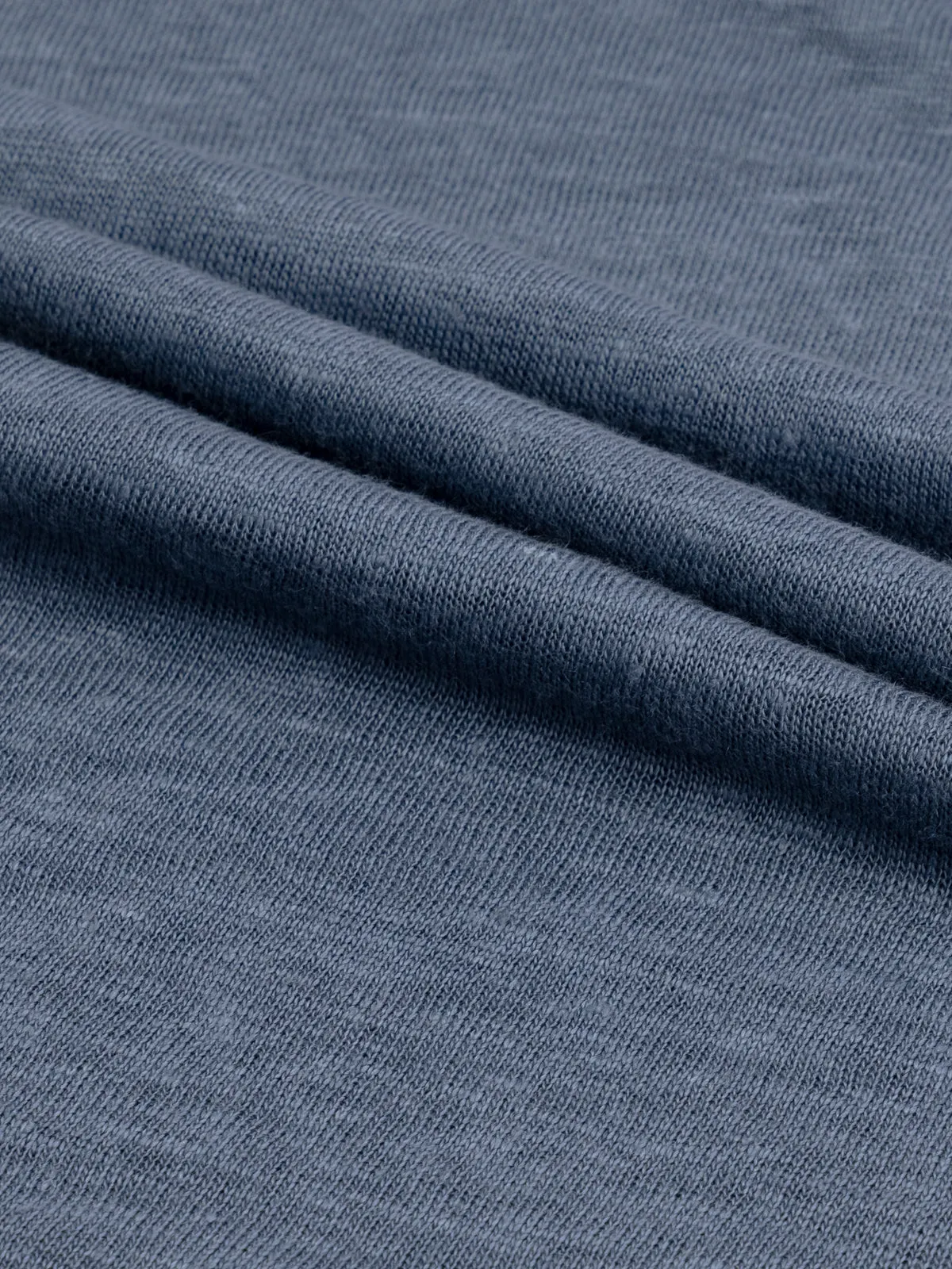 Steel Blue Linen Polo Shirt