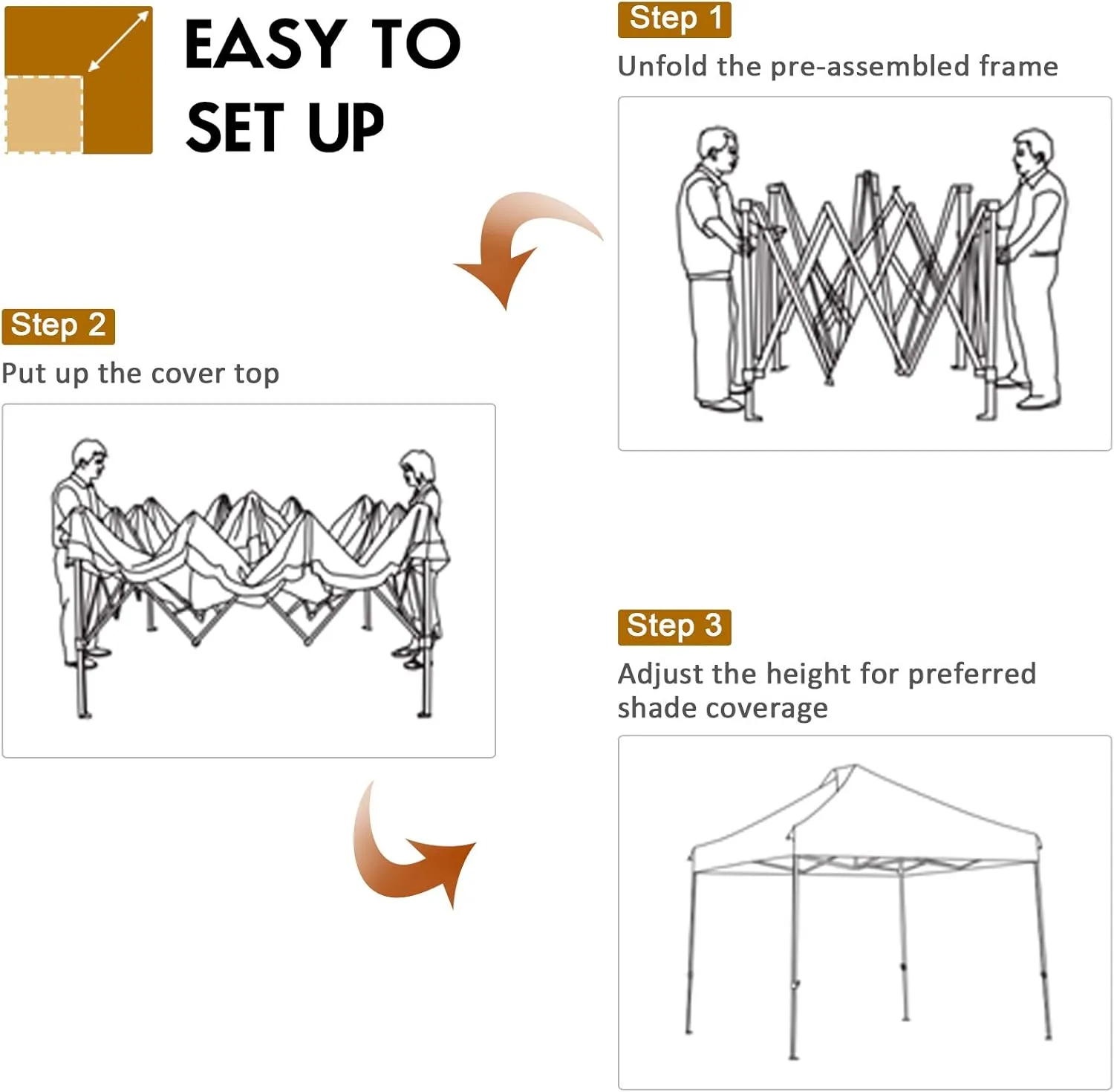 Tangkula 10x10 Ft Pop Up Canopy Tent, Easy Set-up Outdoor Tent Commercial Instant Shelter, Portable Folding Canopy Tent w/Wheeled Carry Bag, 3 Adjustable Heights, Guy Ropes & Ground Stakes (White)