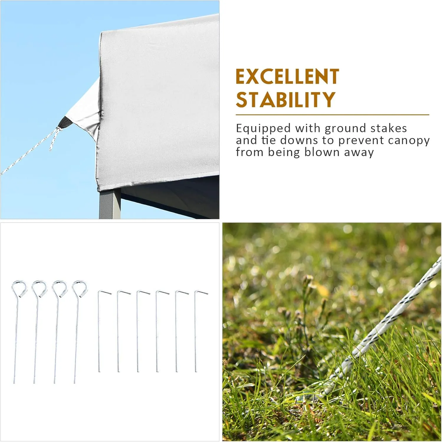 Tangkula 10x10 Ft Pop Up Canopy Tent, Easy Set-up Outdoor Tent Commercial Instant Shelter, Portable Folding Canopy Tent w/Wheeled Carry Bag, 3 Adjustable Heights, Guy Ropes & Ground Stakes (White)