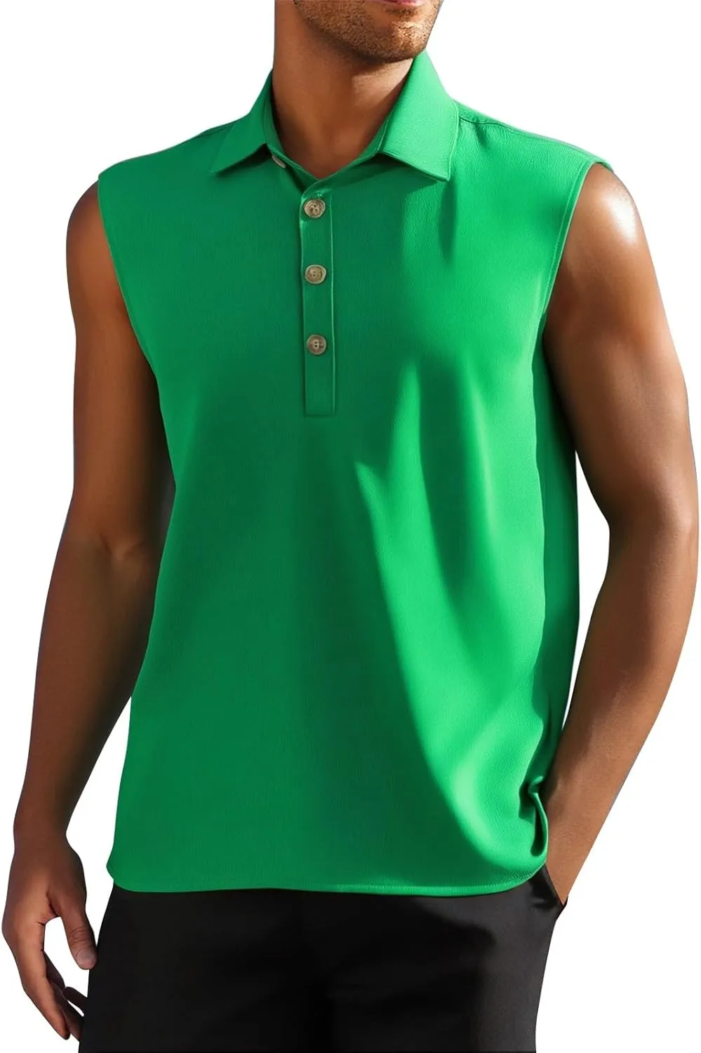 Tank Tops Men Sleeveless Summer Beach Casual Button Up Muscle Linen Cotton Loose Fit Undershirts Gym Big and Tall Vest