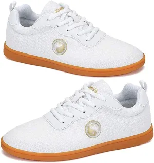 TECDOTO Unisex Taekwondo Shoes Adults Taichi Martial Arts Sneaker Lace-Up Soft Sole Karate Shoes for Fitness Exercises Foot Protection Equipment,White-9