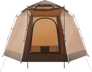 Tents for Camping 3/4 Person Portable Large Pop Up Tent Outdoor Camping Tent PU Weatherproof Tent with Easy 60 Second for Camping, Festivals, Backyard, Sleepovers & More(Brown)