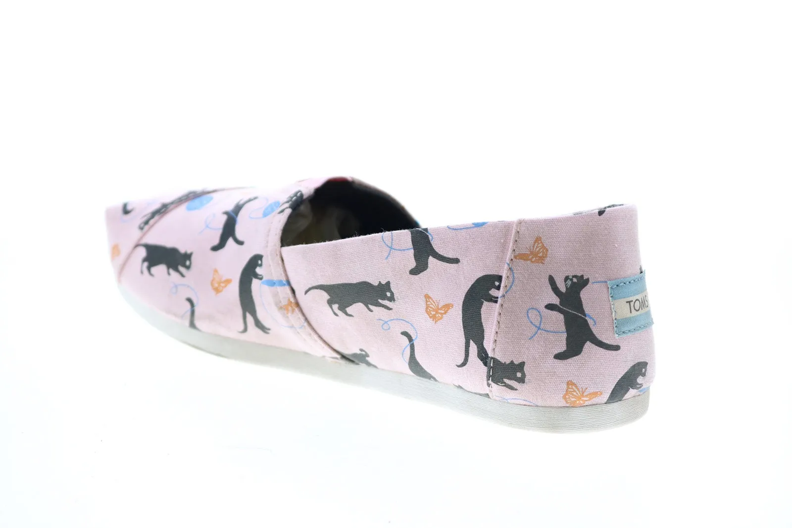 Toms Classic 10014661 Womens Pink Canvas Slip On Loafer Flats Shoes