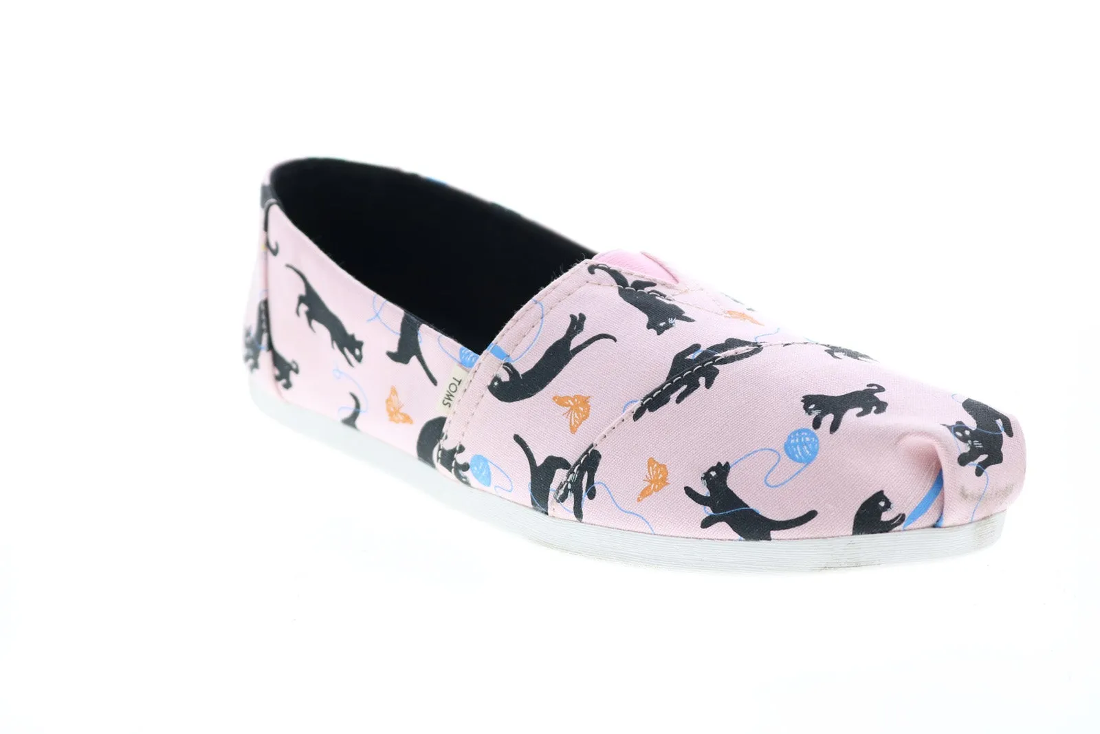 Toms Classic 10014661 Womens Pink Canvas Slip On Loafer Flats Shoes