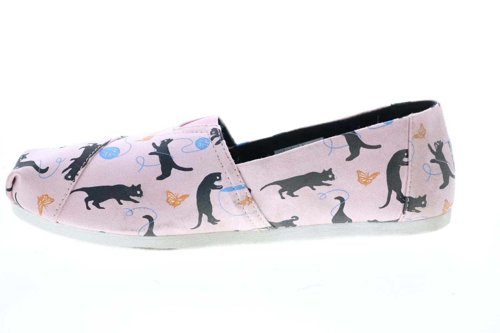 Toms Classic 10014661 Womens Pink Canvas Slip On Loafer Flats Shoes