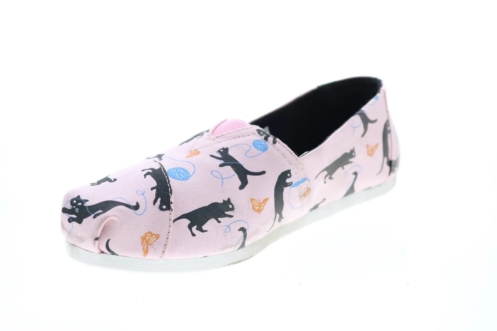 Toms Classic 10014661 Womens Pink Canvas Slip On Loafer Flats Shoes