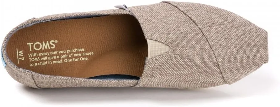 TOMS Women's Classics Desert Taupe Poly Canvas Loafer