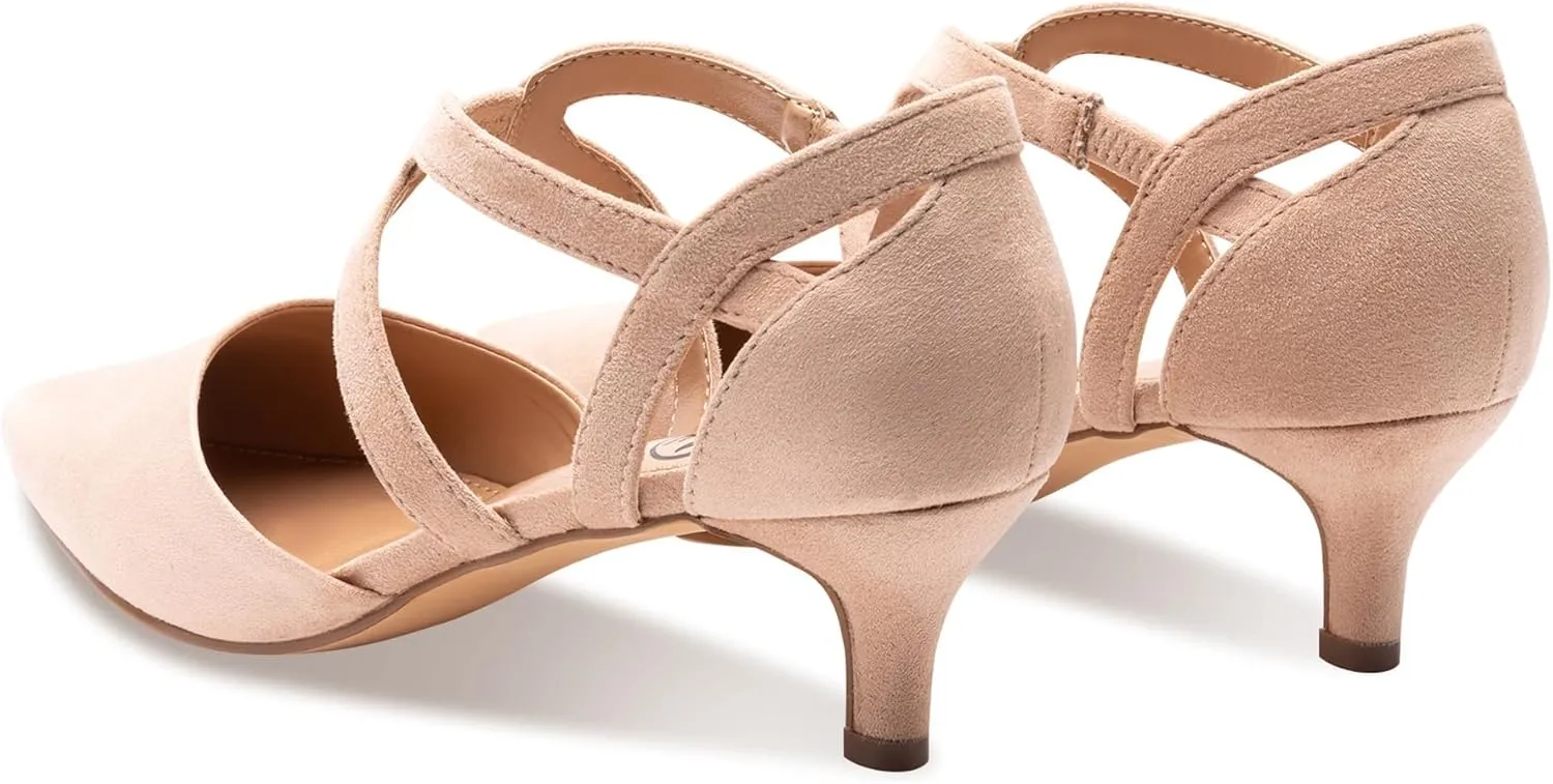 Trary Women's Low Heels Pumps Dress Pointed Toe Comfortable Work Office Pumps Shoes