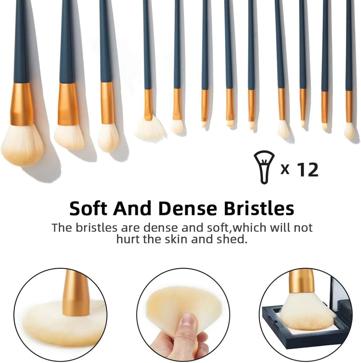 Travel Makeup Brush Holder, Large Stand-Up Makeup Brush Case, Professional Brush Organizer Foldable Makeup Artist Brush Storage Bag - Golden Summer Sunflower Field