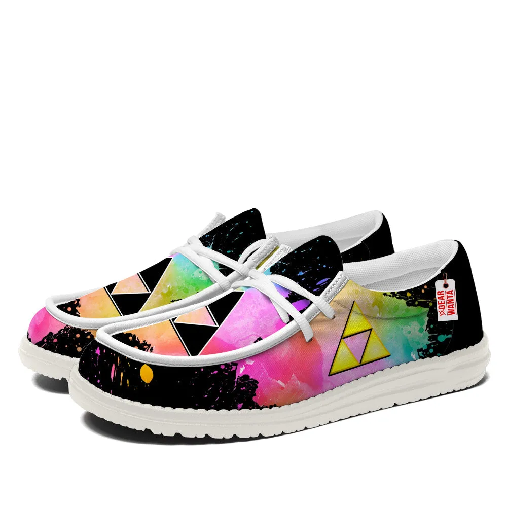 Triforce Symbol Canvas Loafer Shoes