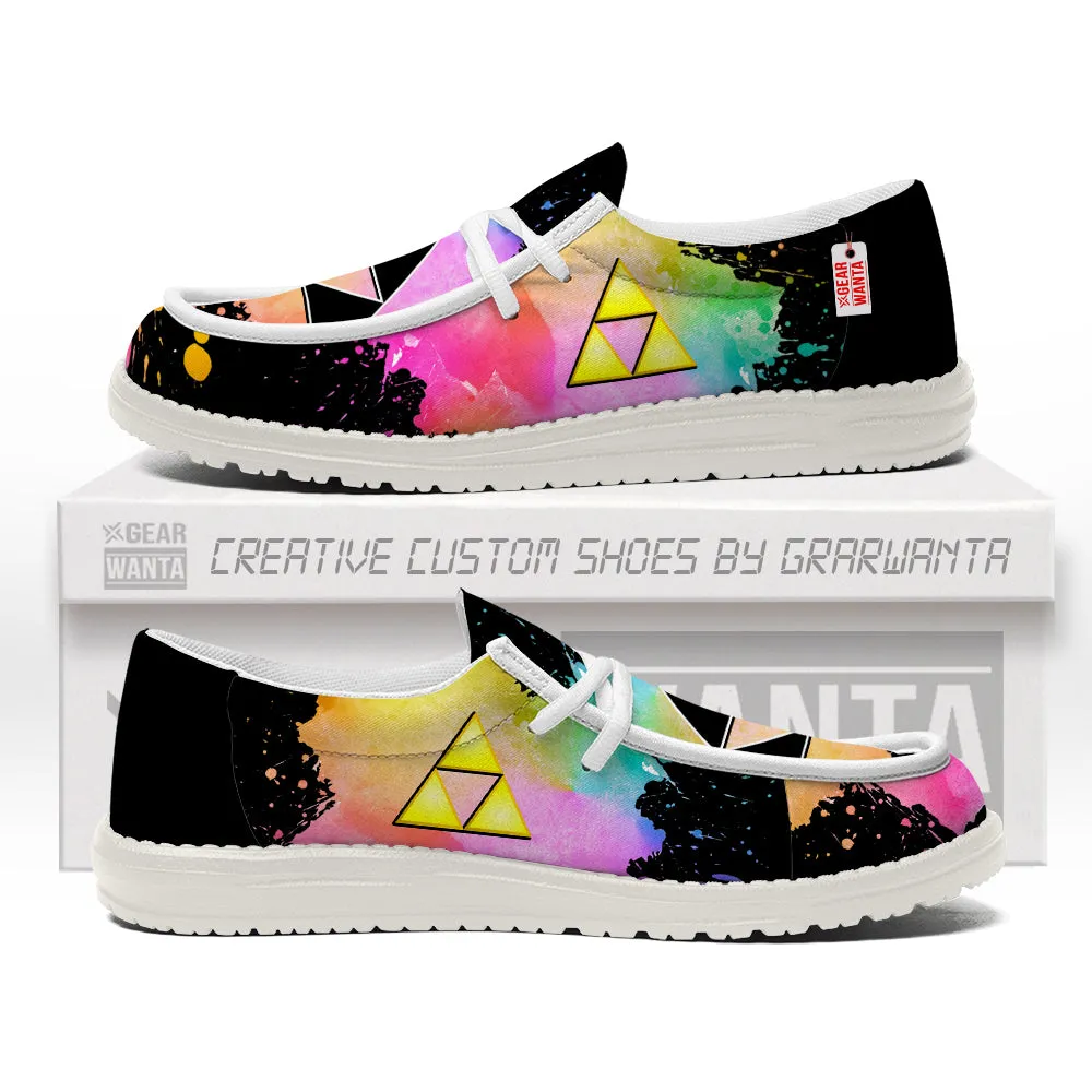 Triforce Symbol Canvas Loafer Shoes