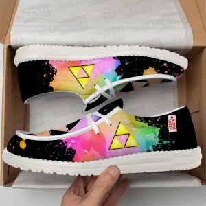 Triforce Symbol Canvas Loafer Shoes