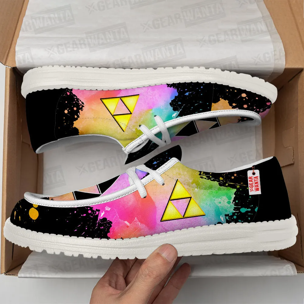 Triforce Symbol Canvas Loafer Shoes