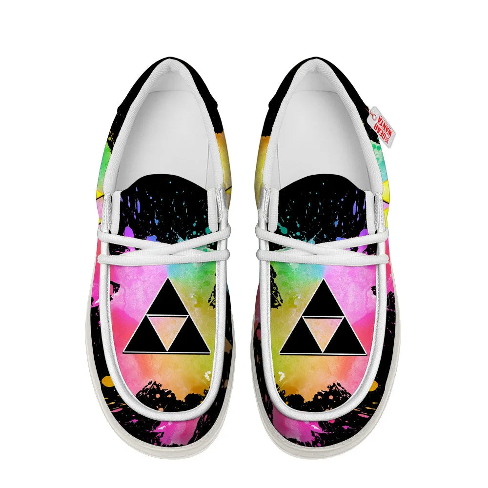 Triforce Symbol Canvas Loafer Shoes