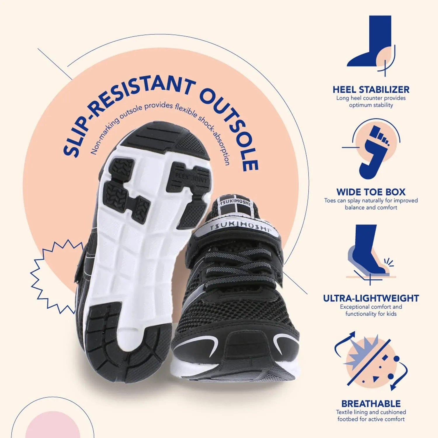 TSUKIHOSHI Boy's Youth Velocity (Little Big Kid) Sneaker