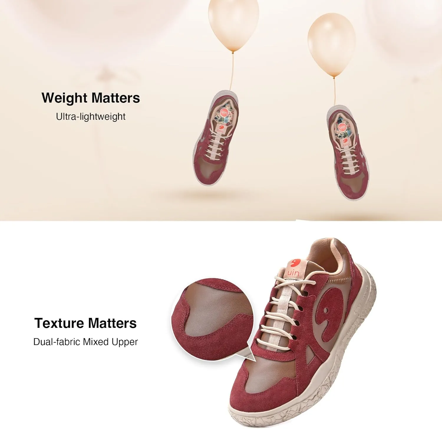 UIN Men's Art Travel Walking Shoes Slip On Casual Lightweight Wide Toe Chunky Comfort Fashion Sneaker Bardenas