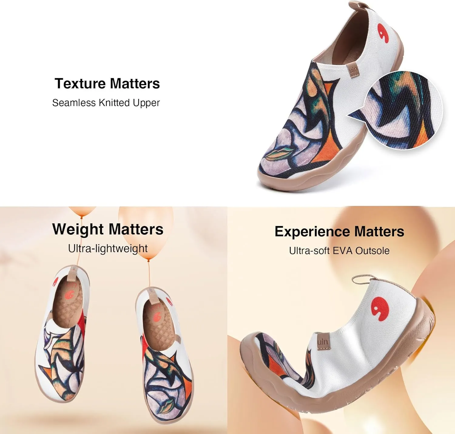 UIN Zoltan Women's Art Travel Shoes Comfort Slip On Loafers Lightweight Fashion Sneaker