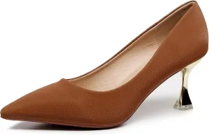 VenusCelia Women's Golden-Sun Pump Stiletto Heel Shoe
