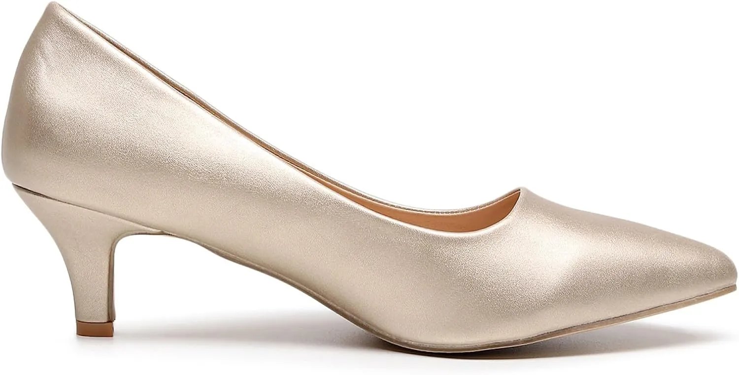 VenusCelia Women's Rokoko Pump Kitten Heel Shoe