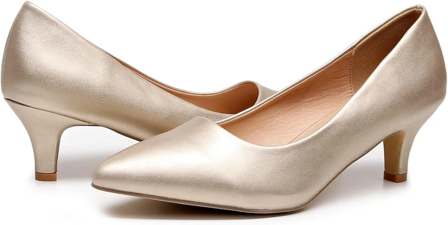 VenusCelia Women's Rokoko Pump Kitten Heel Shoe