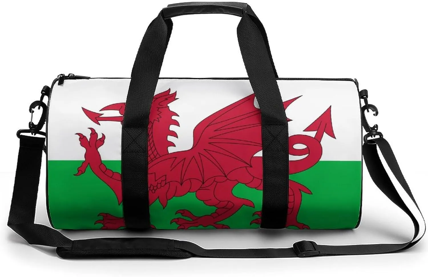 Wales Flag Waterproof Gym Bag for Women Men with Wet Pocket Sports Duffel for Travel Weekender