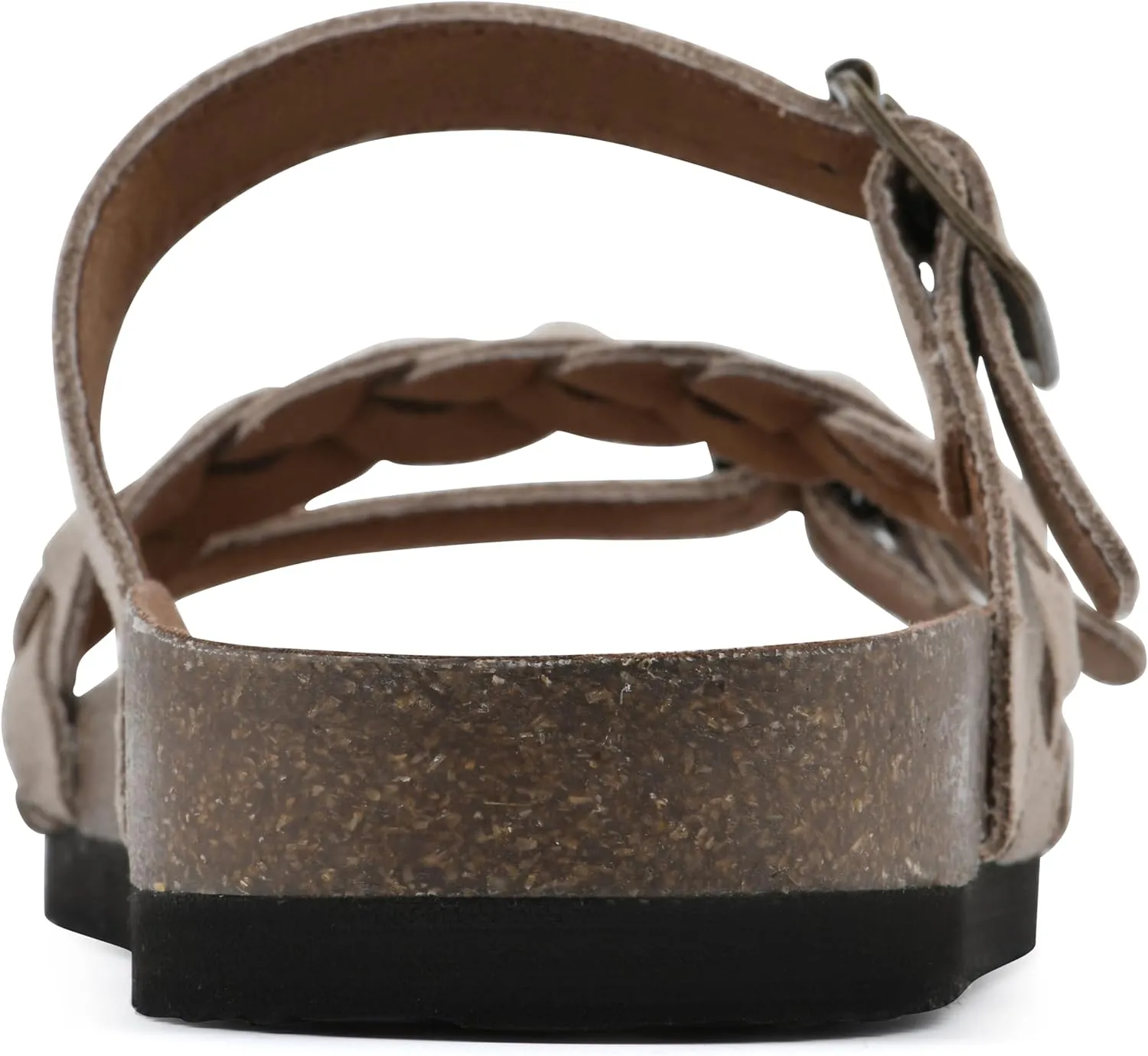WHITE MOUNTAIN Women's Huntington Signature Comfort Molded Footbed Double Buckle Braided Sandal