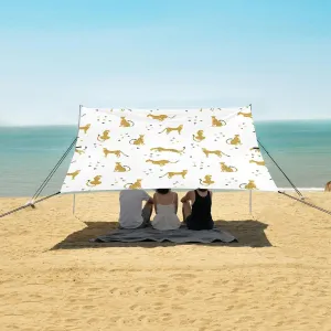Wild Cats Cheetahs Beach Camping Tent Sun Shelter for Whole Family, Beach Shade Canopy with UPF50  UV Protection,Easy Set Up and Carry,Outdoor Shade for Trips, Fishing, Backyard Fun Picnics