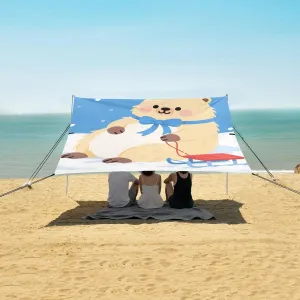Winter Capybara Skiing Beach Camping Tent Sun Shelter for Whole Family, Beach Shade Canopy with UPF50  UV Protection,Easy Set Up and Carry,Outdoor Shade for Trips, Fishing, Backyard Fun Picnics
