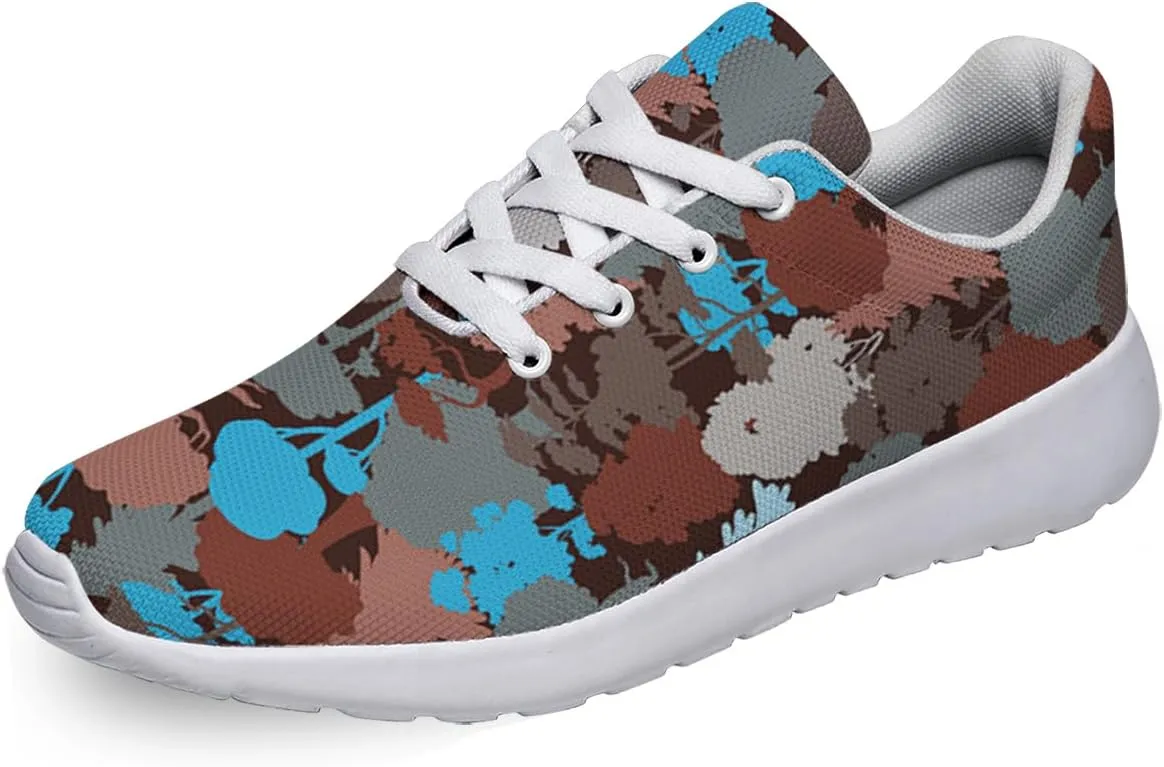 Women Men Deep Forest Blue Camouflage Shoes Personalited 3D Print Running Shoes Athletic Tennis Sneakers