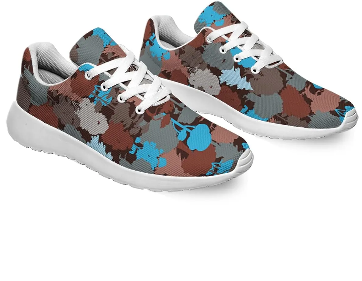 Women Men Deep Forest Blue Camouflage Shoes Personalited 3D Print Running Shoes Athletic Tennis Sneakers