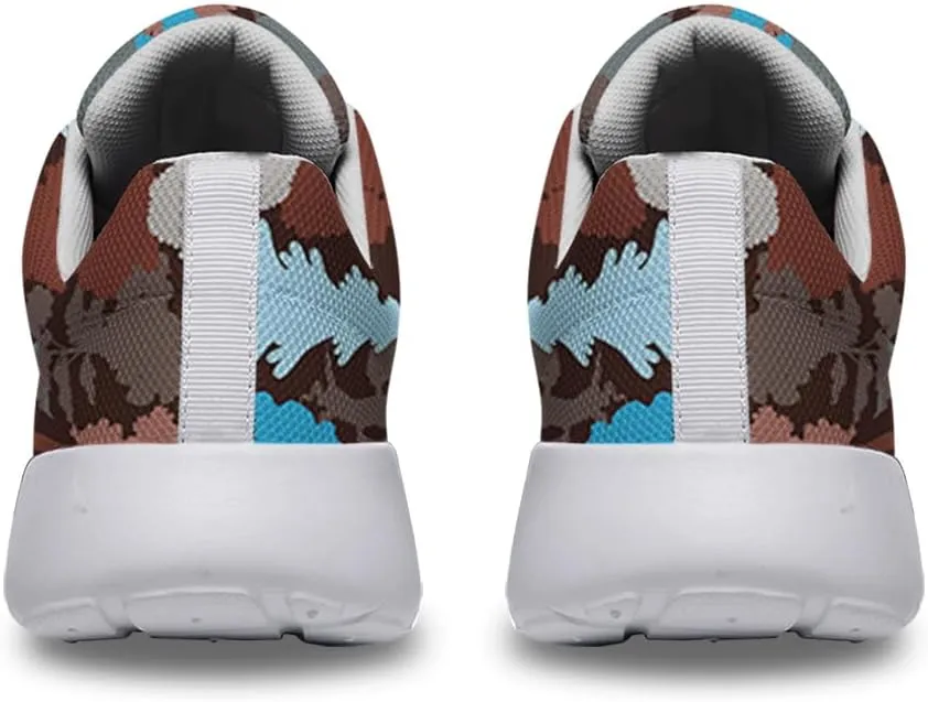Women Men Deep Forest Blue Camouflage Shoes Personalited 3D Print Running Shoes Athletic Tennis Sneakers