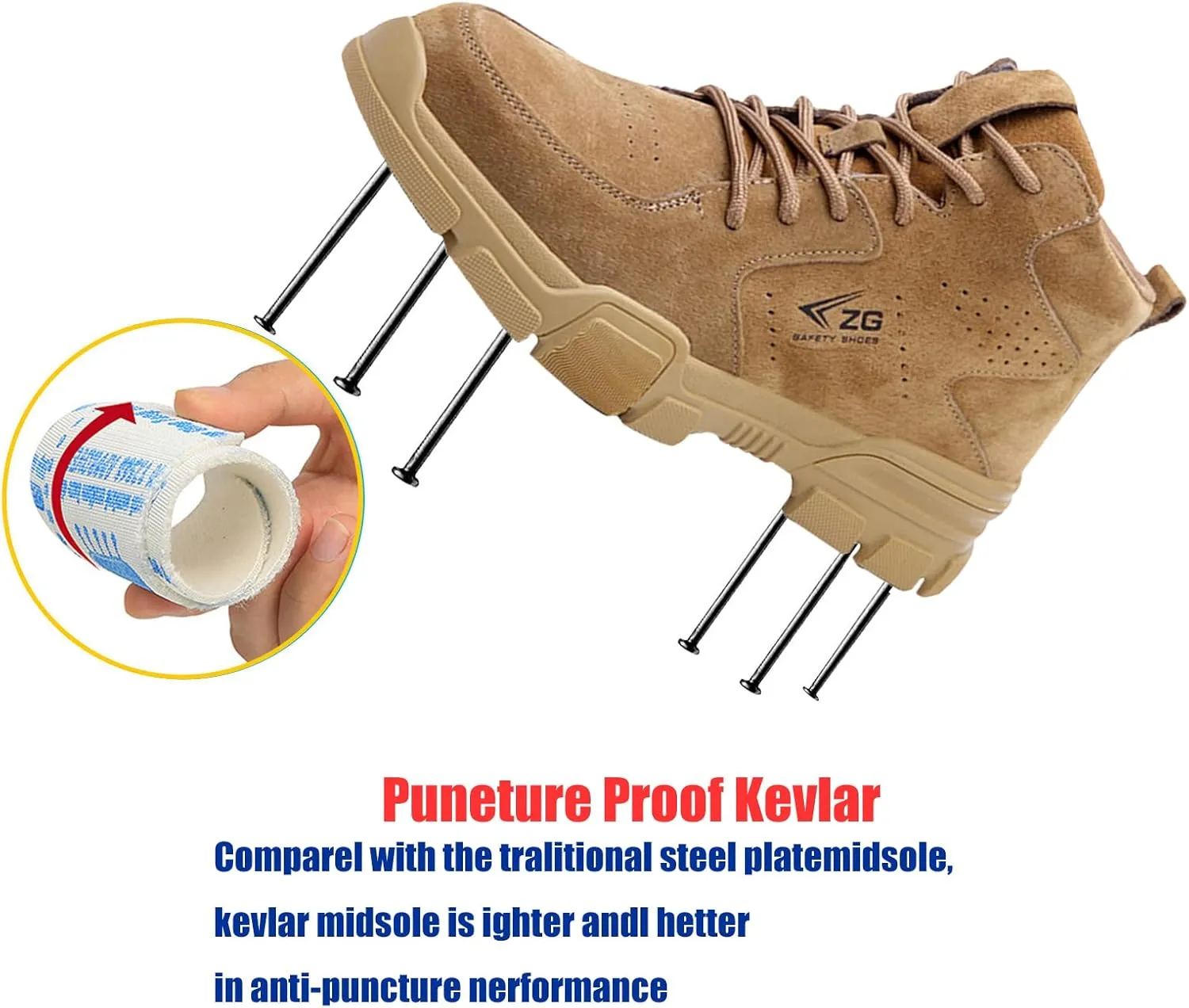 Women Steel Toe Shoes,Lightweight Work Safety Sneakers Anti-Smash Anti-Puncture Breathable Slip Resistant Construction Work Shoes Indestructible Shoes,