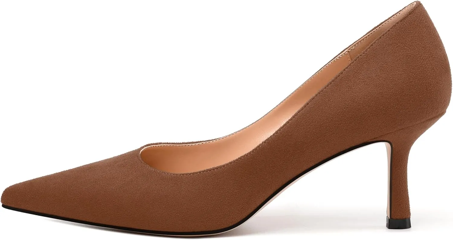 Women's Pumps, Pointed Closed Toe High Heels, Fashion Mid Heel Slip on Shoes for Women