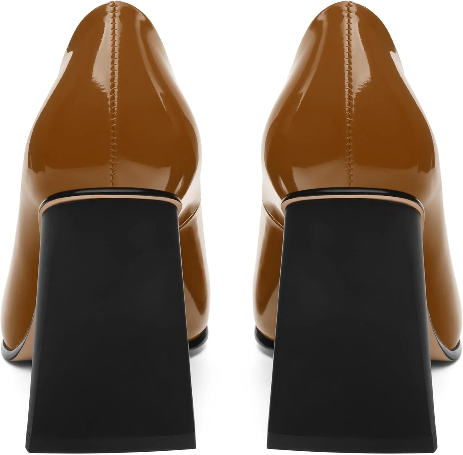 Women's Pumps, Pointed Toe Chunky Block Heel, Slip On Fashion Solid High Heel Shoes for Women