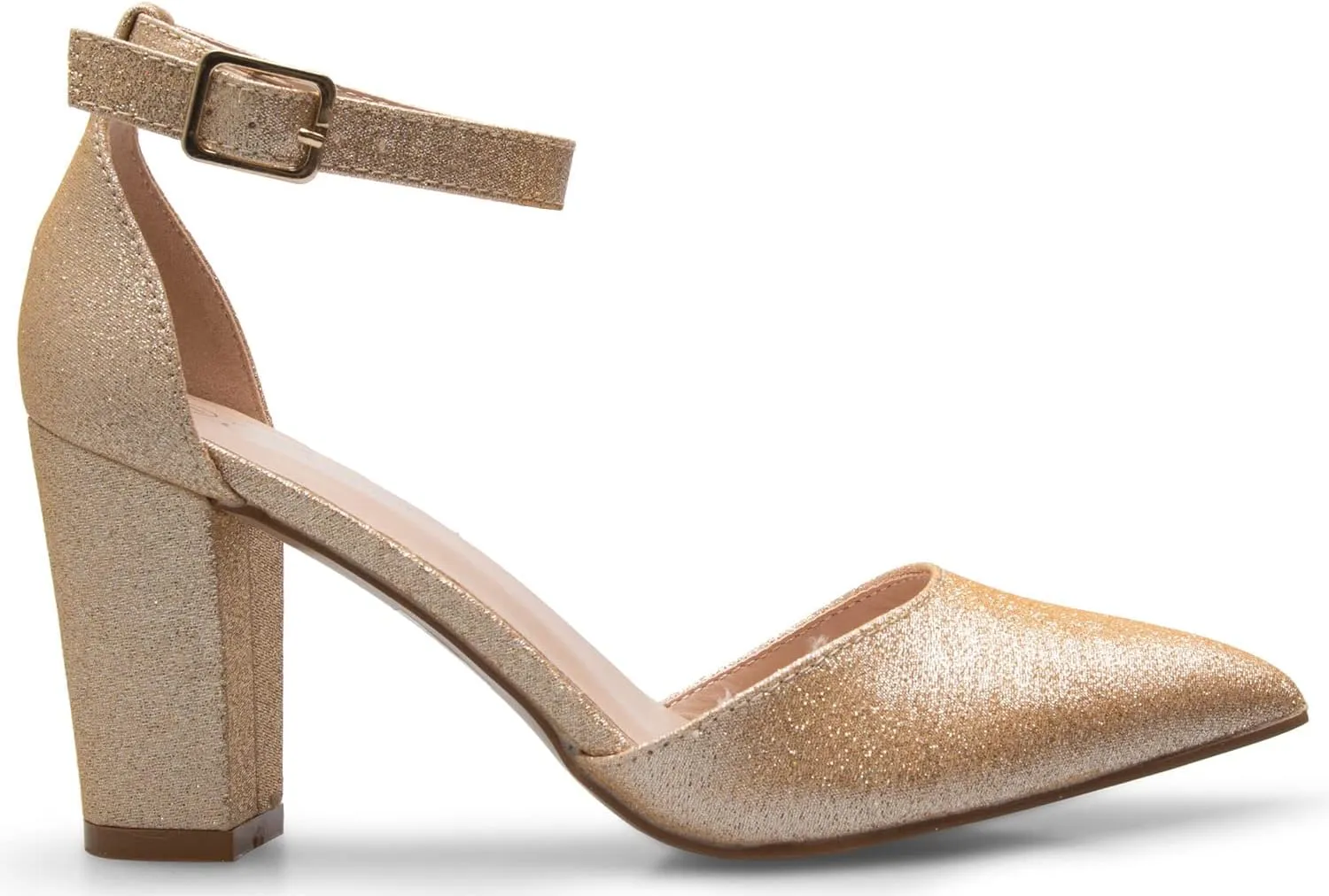 Women's Sexy D'Orsay Ankle Strap Pointed Toe Block Heel Pump - Classic, Comfortable