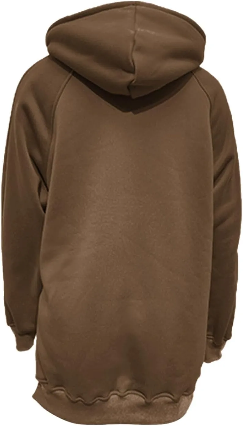 Womens Side Split Oversized Hoodies Sweatshirt Casual Solid Loose Fit Raglan Sleeve Pullover Tops with Kangroo Pocket