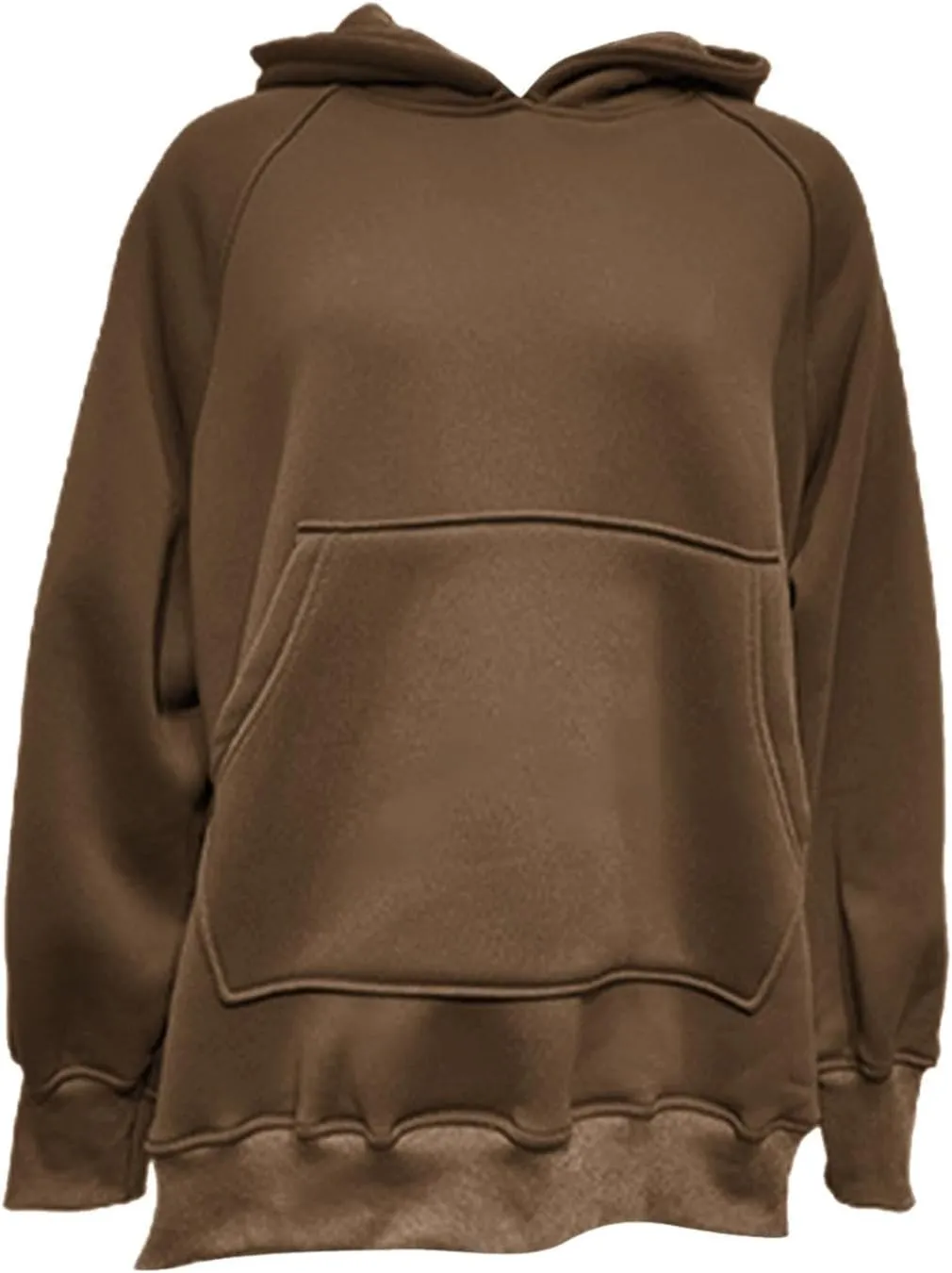 Womens Side Split Oversized Hoodies Sweatshirt Casual Solid Loose Fit Raglan Sleeve Pullover Tops with Kangroo Pocket