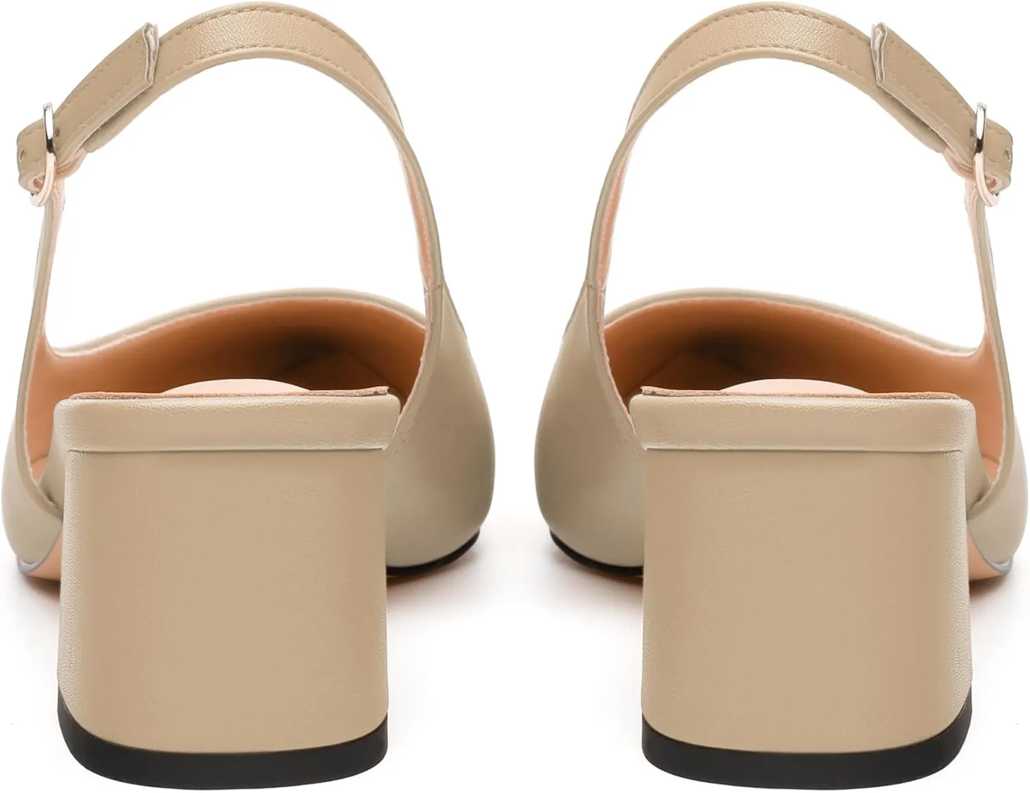 Womens Slingback Pumps, Pointed Toe Mid Chunky Heel Pump Shoes for Women, Leather Insole Comfort Daily Pumps 2"