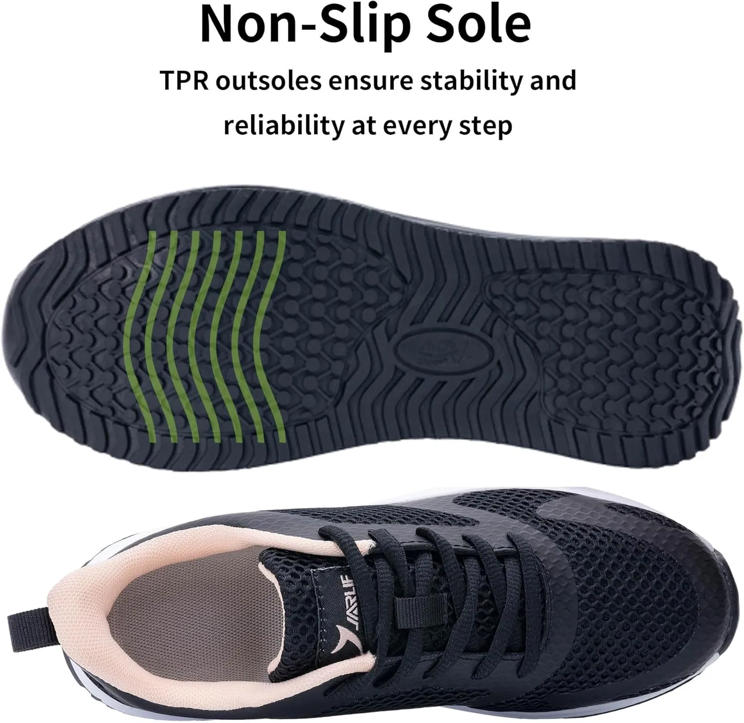 Women's Walking Shoes Air Cushion Comfortable Plantar Fasciitis Tennis Sneakers Non-Slip Breathable Orthotic Shoe for Foot Heel Pain Relief Size US 6-11