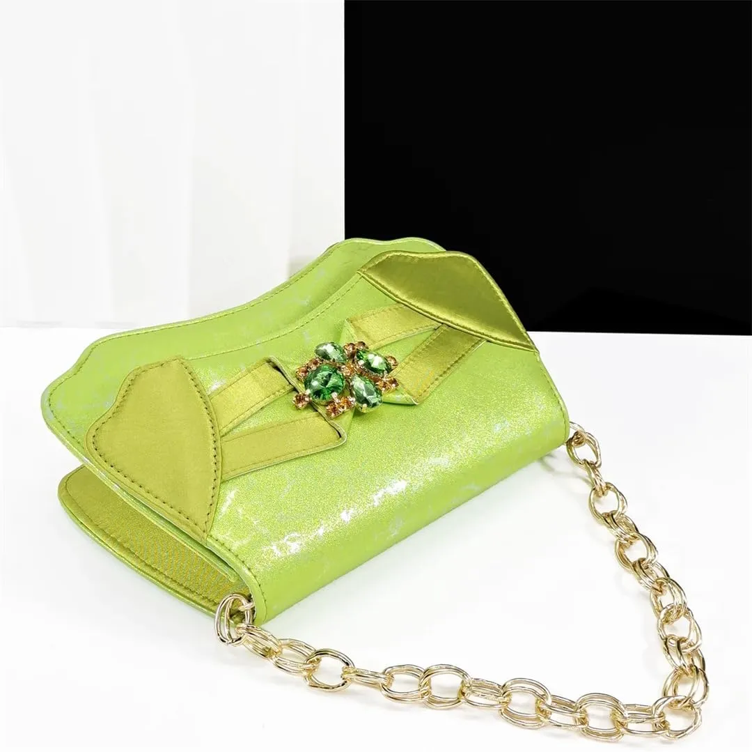 Women’S Wedding Sandals and Bag Matching Set with Square Heel and Rhinestone Detail