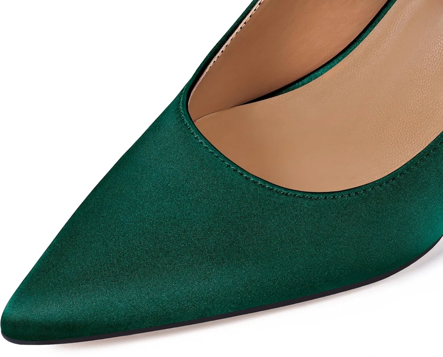 XINIUNIU Heeled Mules for Women Rhinestone Heels Pointed Toe Slip On 4 Inch Stiletto Closed Toe Sandals Dress Wedding Pump Shoes